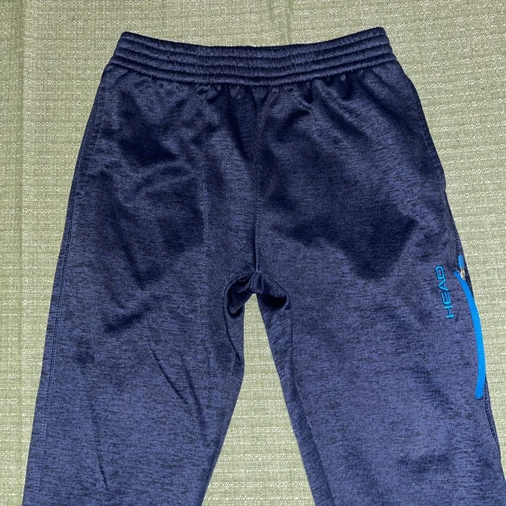 HEAD Boy's Fleece Navy Heather Blue Jogger Elastic Waistband Pants sz S EUC